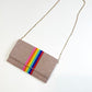 Bright Stripe Beaded Crossbody Clutch