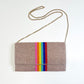 Bright Stripe Beaded Crossbody Clutch