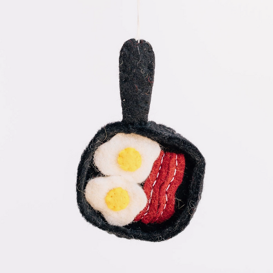 Bacon and Eggs Felt Ornament