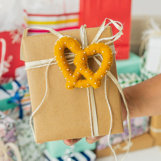 Pretzel Felt Ornament