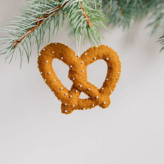 Pretzel Felt Ornament