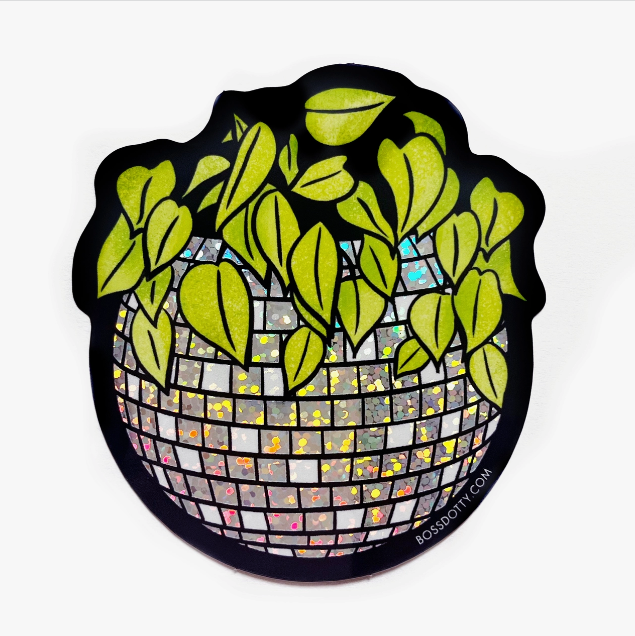 Disco Planter Glitter Sticker