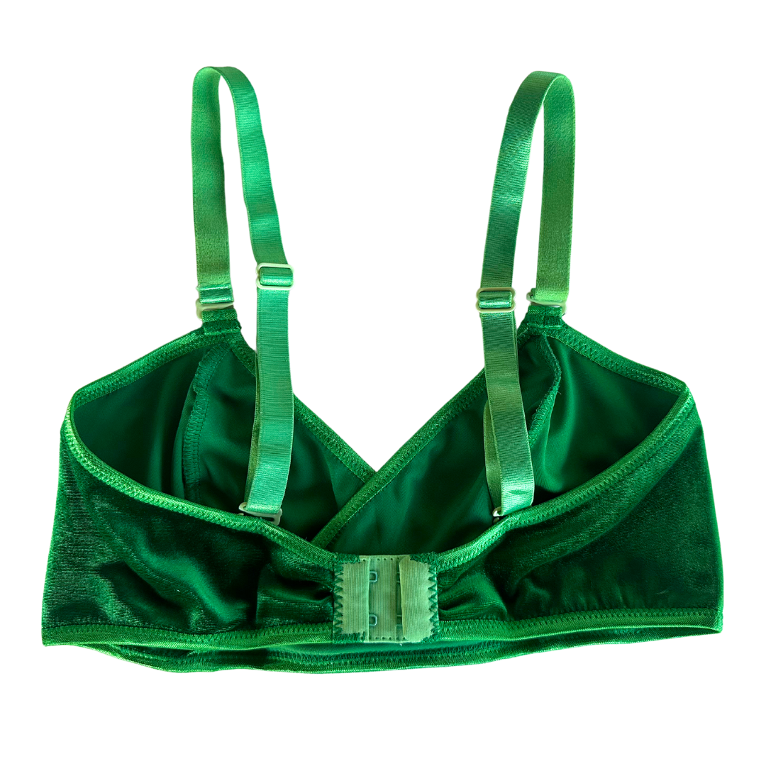 Green Velvet Wrap Bralette