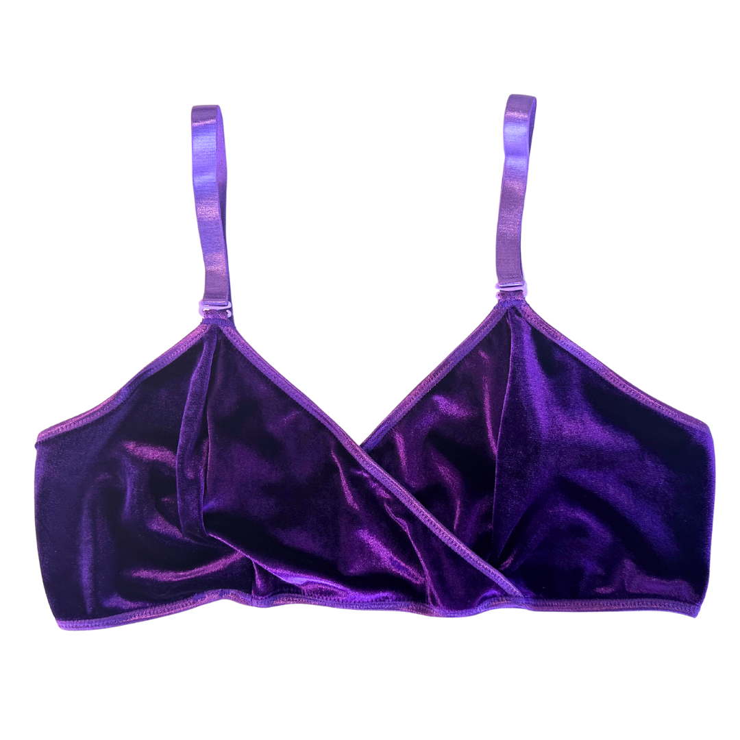 Purple Velvet Wrap Bralette