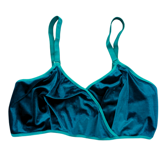 Teal Velvet Wrap Bralette