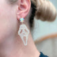 Rhinestone Scream Mask Statement Earring