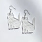 Folk Clear Cat Earrings