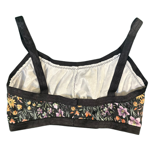 Dark Floral Bandeau Bralette
