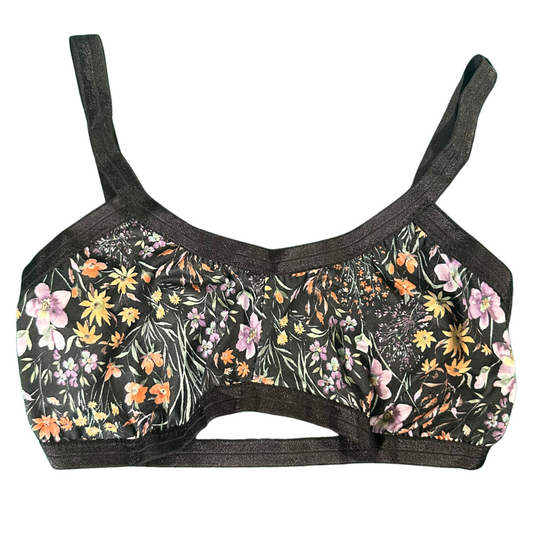 Dark Floral Bandeau Bralette