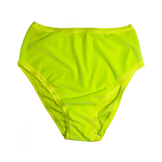 Neon Yellow Velvet High Rise Undies
