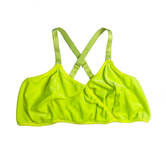 Neon Yellow Velvet Wrap Bralette