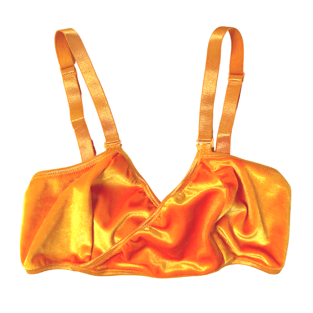 Orange Velvet Wrap Bralette