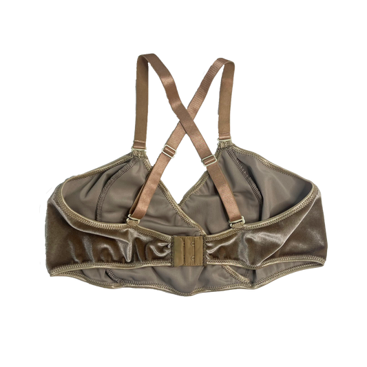 Taupe Velvet Wrap Bralette