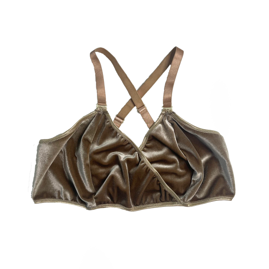 Taupe Velvet Wrap Bralette