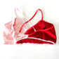 Red + Pink Colorblock Velvet Wrap Bralette