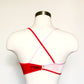 Red + Pink Colorblock Velvet Wrap Bralette