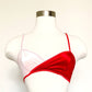 Red + Pink Colorblock Velvet Wrap Bralette