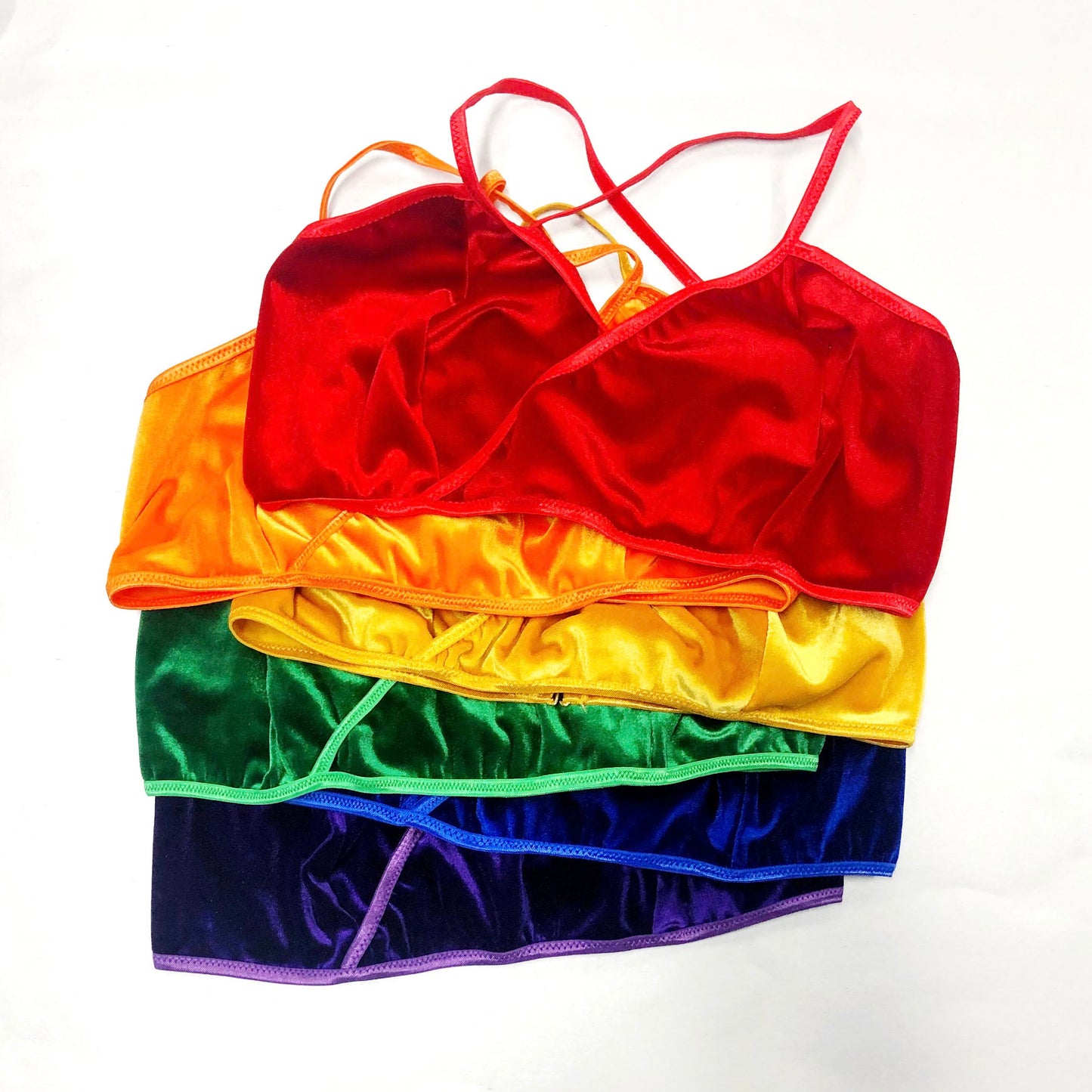 Velvet Bralettes Bundle Rainbow Pack of 6
