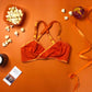 Orange Solid Wrap Bralette