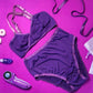 Purple Solid Lingerie Set