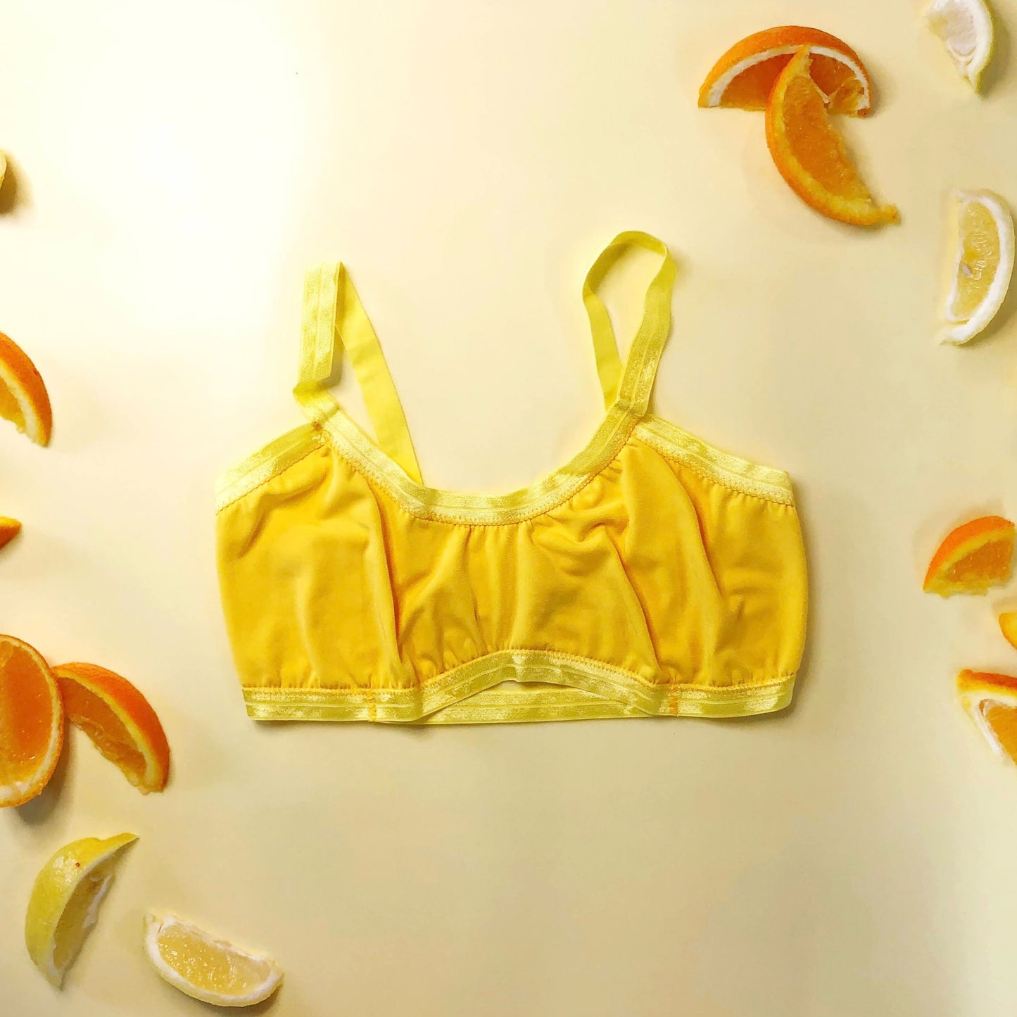 Yellow Solid Bandeau Bralette