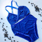 Blue Solid Lingerie Set