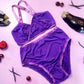 Purple Solid Lingerie Set