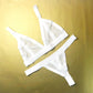 White Swiss Dot Triangle Bralette