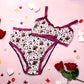 Burgundy Floral Bandeau Bralette