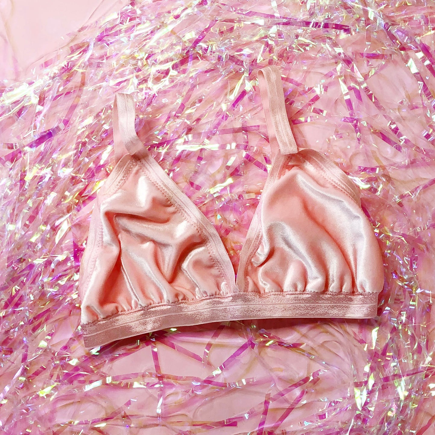 Pink Velvet Triangle Bralette