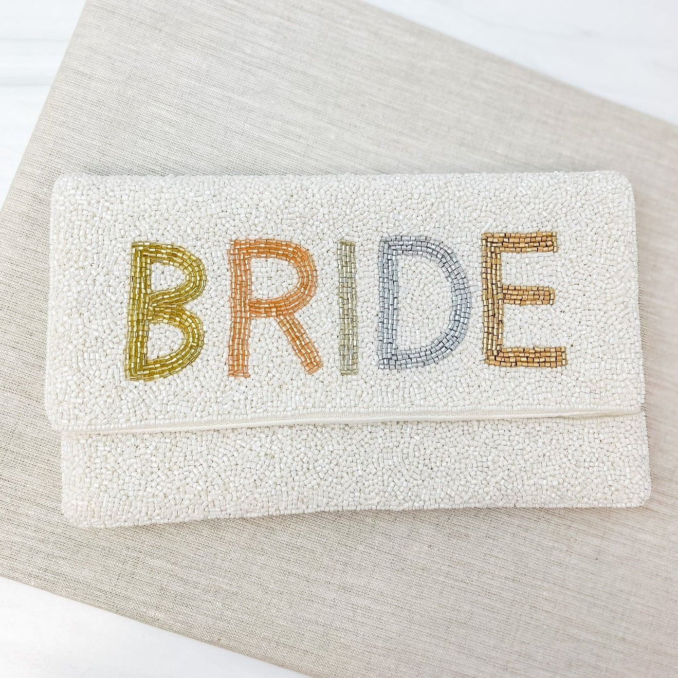 Bride Beaded Crossbody Clutch