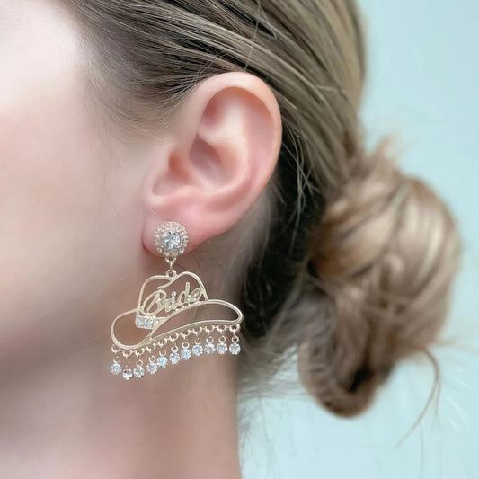 Cowgirl Crystal Bride Earrings