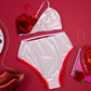 Red + Pink Colorblock Velvet High Rise Undies