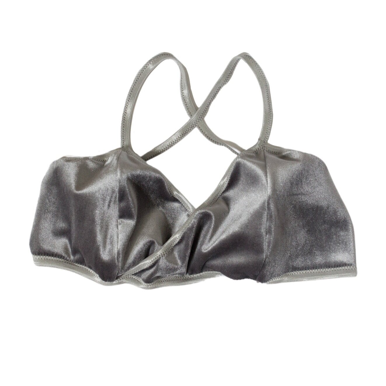 Silver Velvet Wrap Bralette