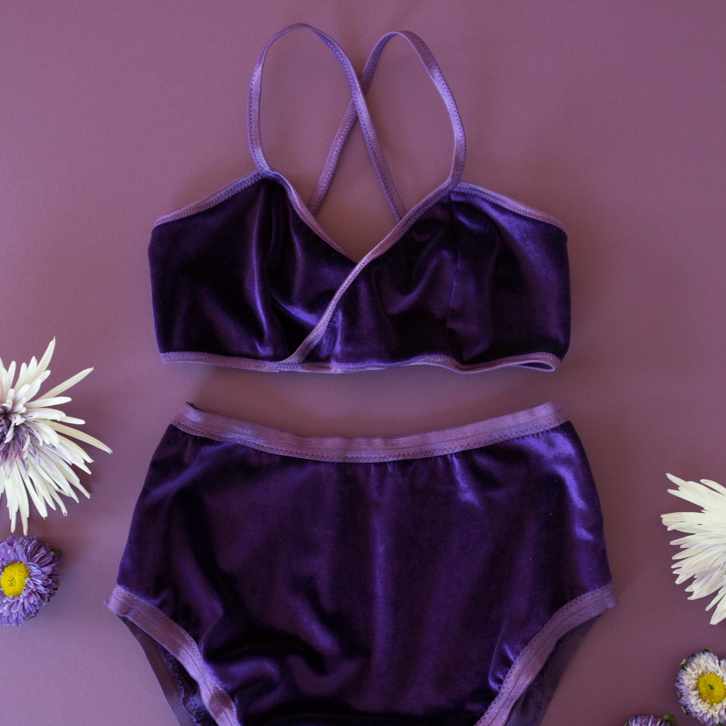 Purple Velvet Wrap Bralette