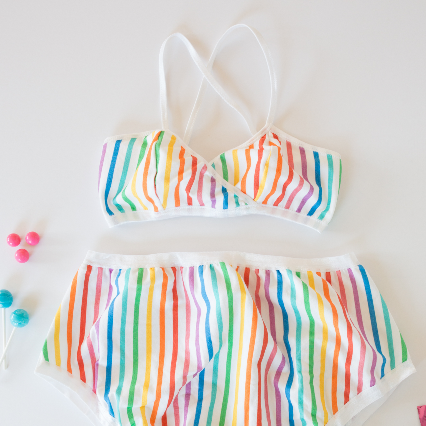 Rainbow Stripe Wrap Bralette