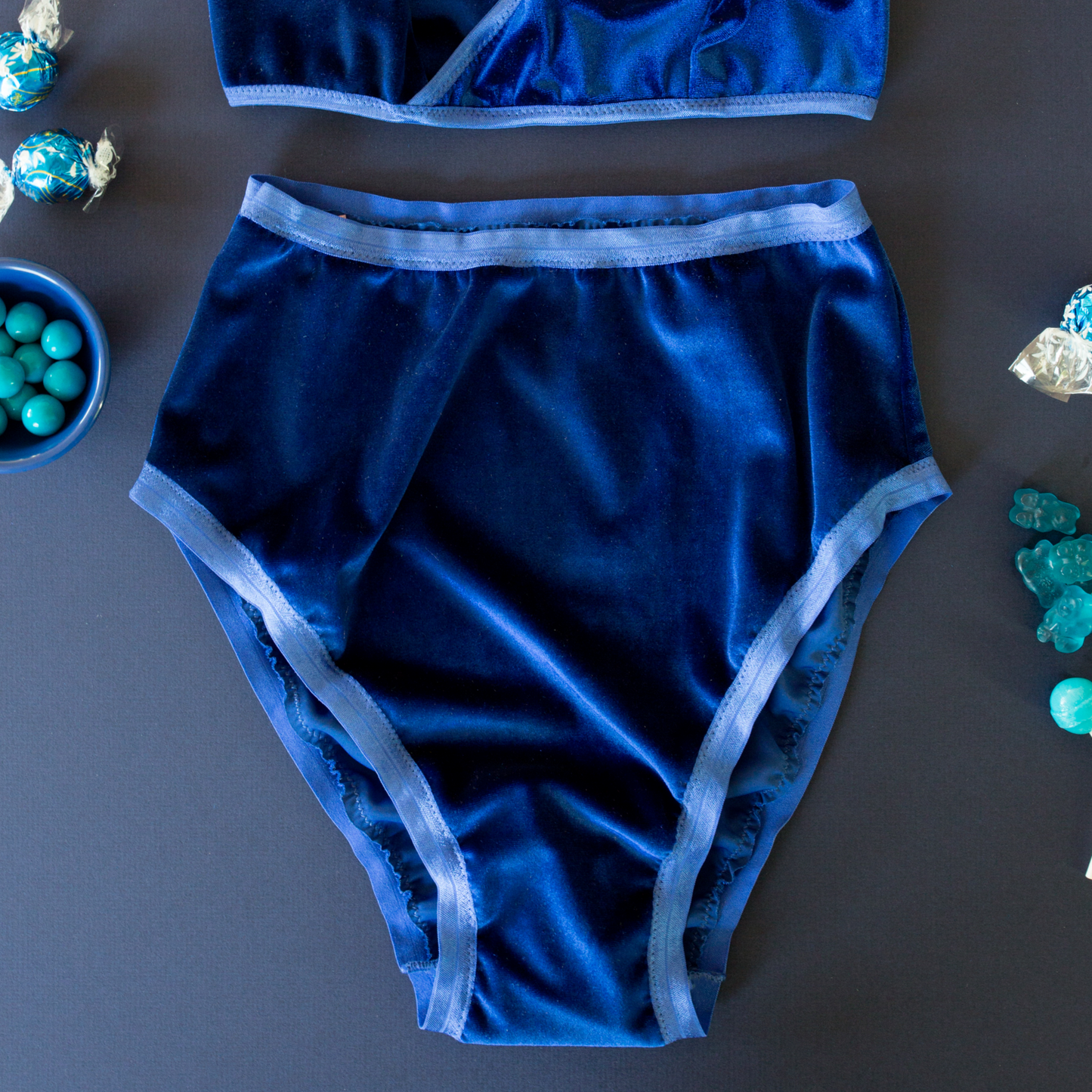 Blue Velvet High Rise Undies