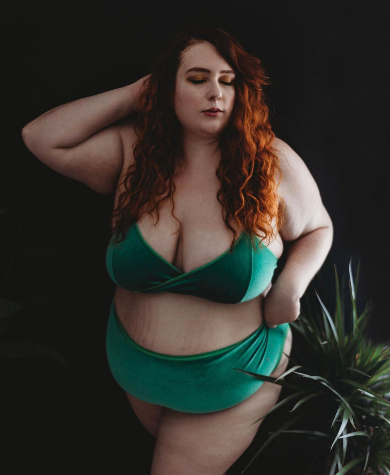 Green Velvet High Rise Undies