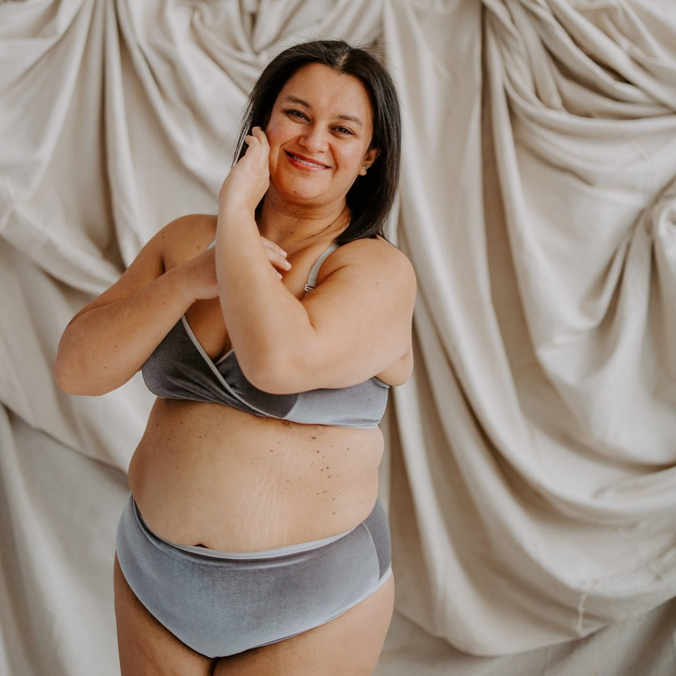 Silver Velvet High Rise Undies