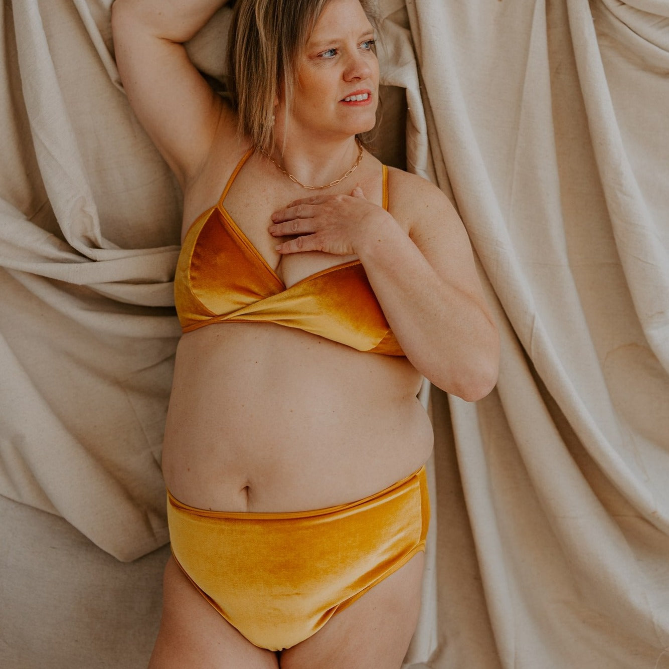 Yellow Velvet High Rise Undies