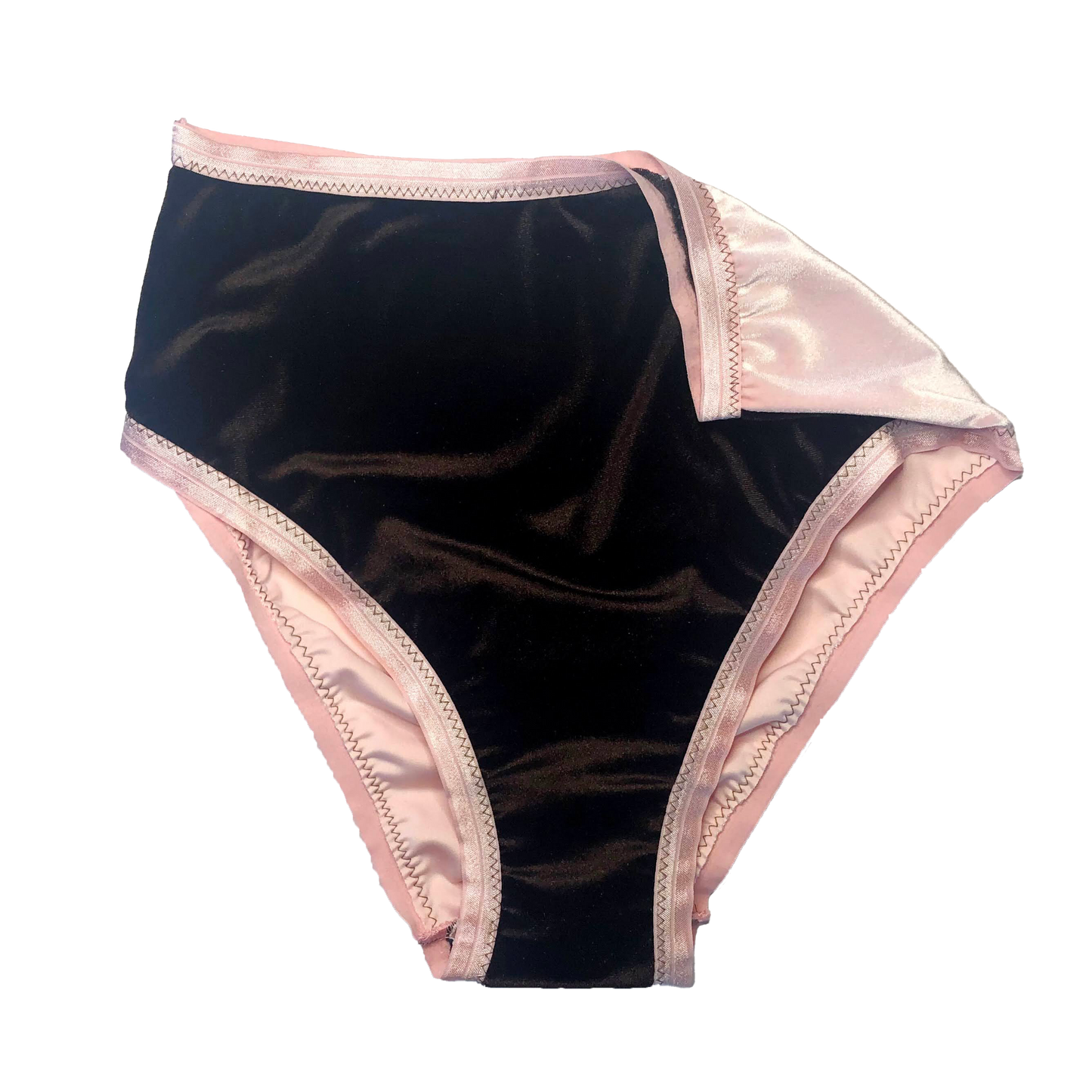 Brown + Pink Colorblock Velvet High Rise Undies