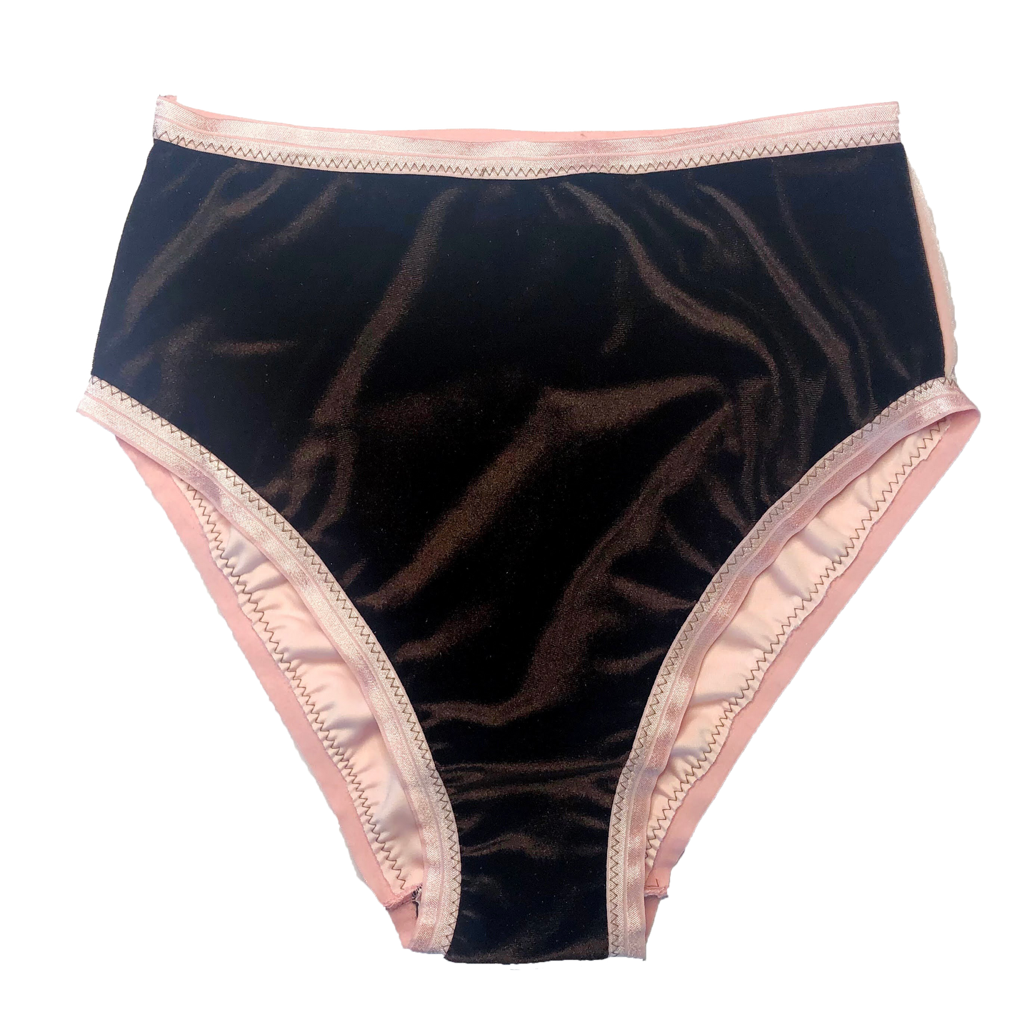 Brown + Pink Colorblock Velvet High Rise Undies
