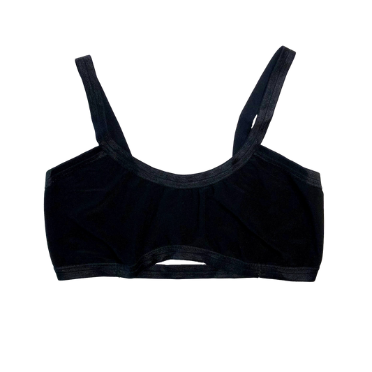 Black Solid Bandeau Bralette