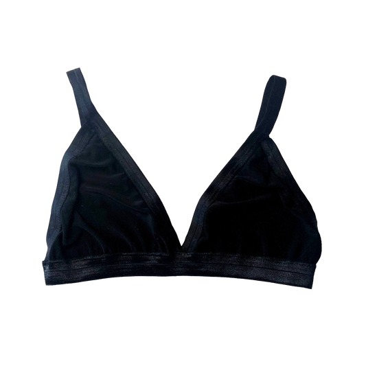 Black Solid Triangle Bralette