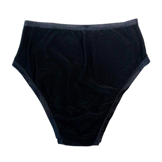 Black Solid High Rise Undies