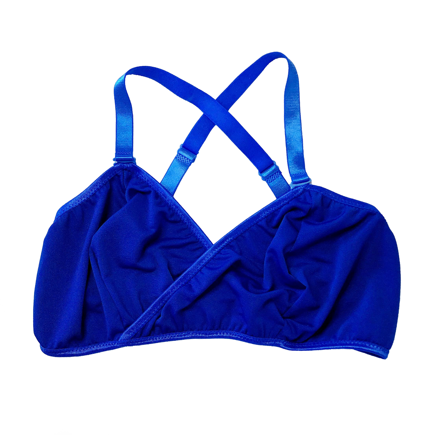 Blue Solid Wrap Bralette