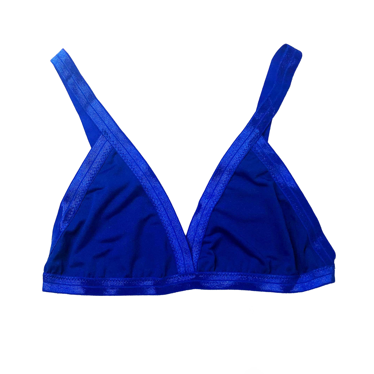 Blue Solid Triangle Bralette