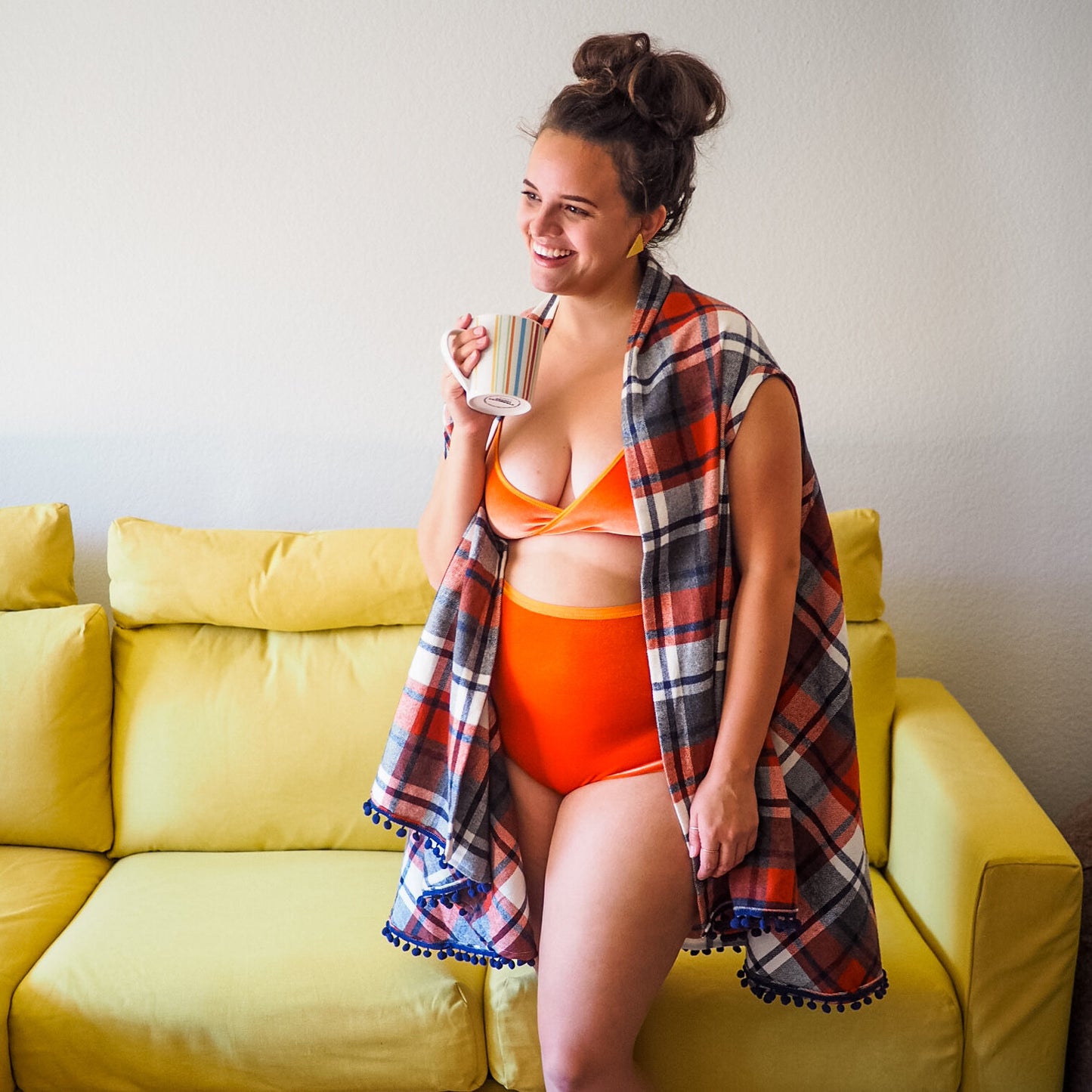 Orange Velvet Wrap Bralette