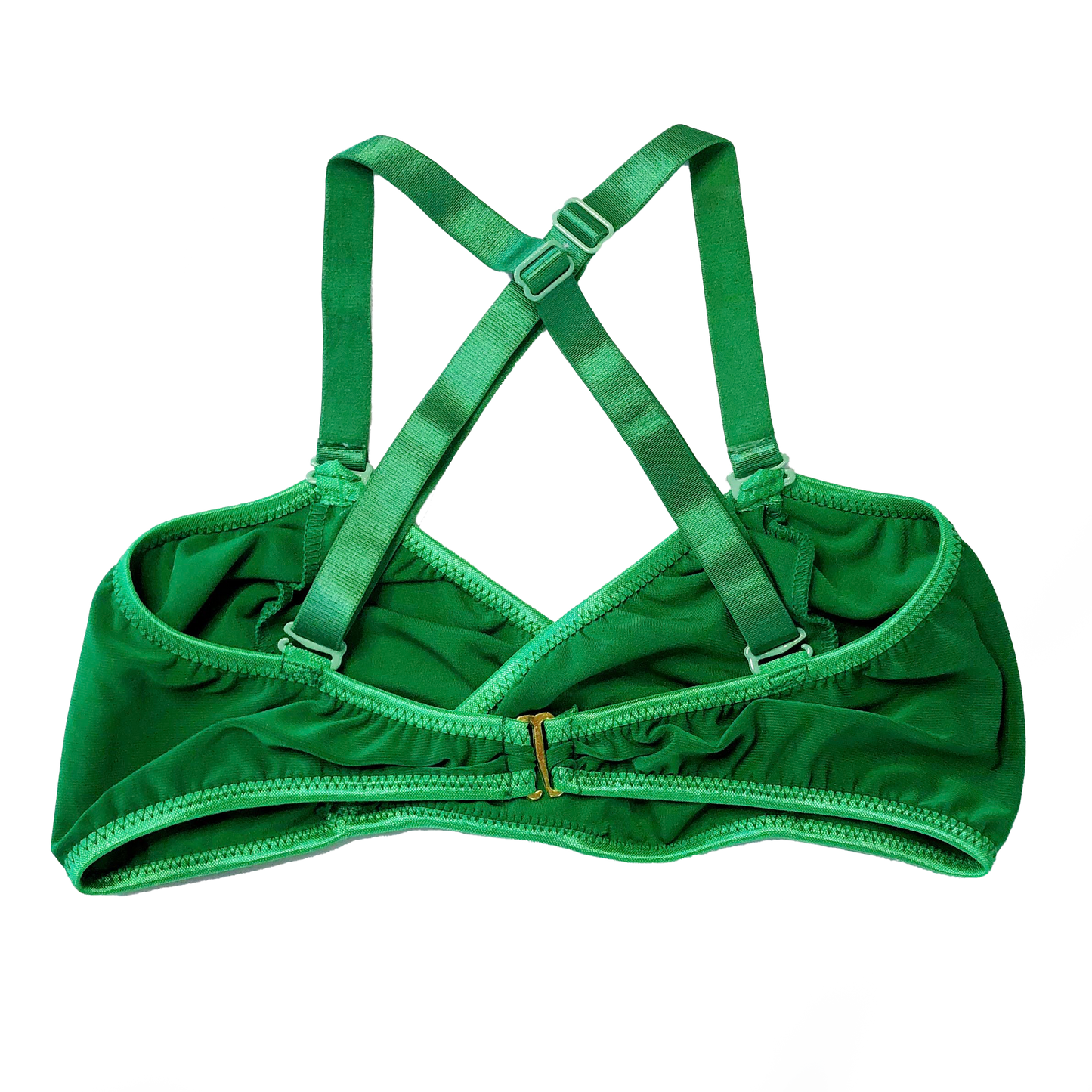 Green Solid Wrap Bralette