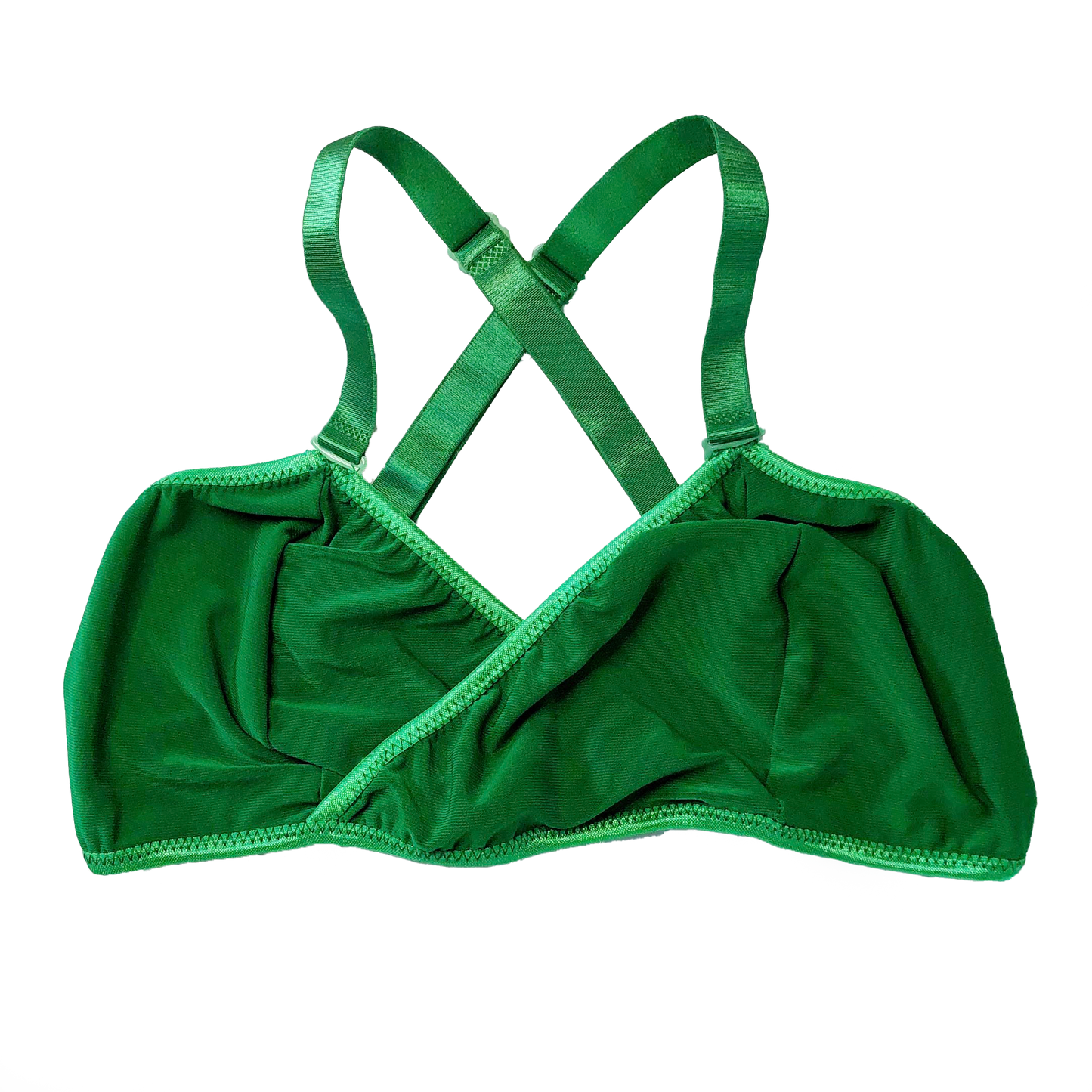 Green Solid Wrap Bralette